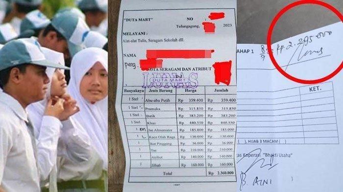Ancaman beda warna membuat para orangtua terpaksa mengeluarkan uang Rp 2,3 juta untuk membeli seragam. 