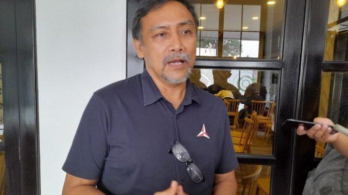 Sekretaris Majelis Tinggi Partai Demokrat Andi Mallarangeng ditemui usai acara diskusi Total Politik, kawasan Pasar Minggu, Jakarta Selatan, Minggu (17/7/2022).