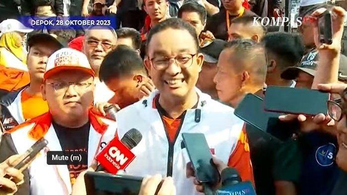 Anies Baswedan dan Muhaimin Iskandar menyinggung dinasti politik saat menggelar jalan sehat bareng warga Depok, Sabtu (28/10/2023). 