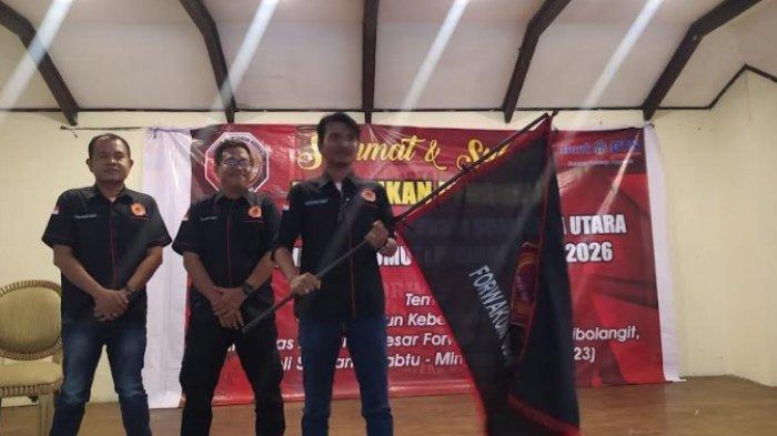 Foto ketiga pengurus Forwakum Sumut periode 2023-2026. Aris Rinaldi Nasution (kanan) Ketua, Ansah Tarigan (tengah) selaku Sekertaris dan Zulfadli Siregar (kiri) sebagai Bendahara.