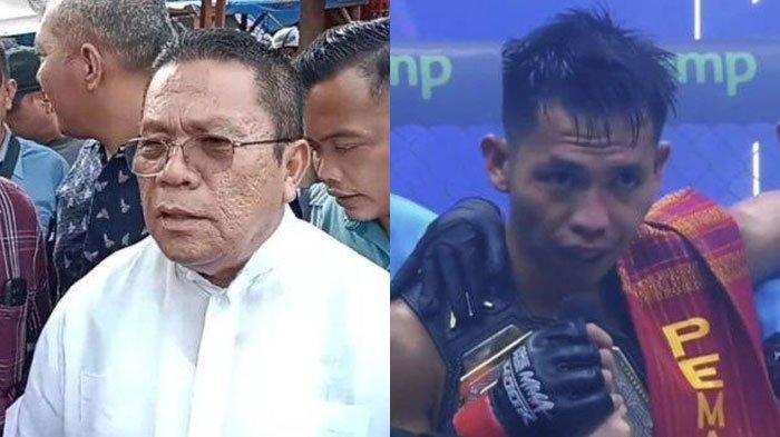 SINDIRAN KERAS - Atlet MMA One Pride, Ronald Siahaan (kanan) menyindir Wali Kota Pematang Siantar, Wesly Silalahi (kiri) yang dituding tidak memedulikan atlet MMA. Ronald kecewa wali kota meremehkan profesi atlet yang dinilai tidak akan membuat kaya, Senin (16/6/2025)
