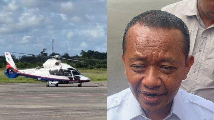 BAHLIL KABUR - Menteri Energi dan Sumber Daya Mineral (ESDM) Republik Indonesia Bahlil Lahadalia menggunakan helikopter untuk meninjau tambang nikel di Pulau Gag, Raja Ampat, Papua Barat Daya, Sabtu (7/6/2025). Foto dokumentasi Bahlil di Istana Kepresidenan Jakarta, Kamis (22/5/2025).
