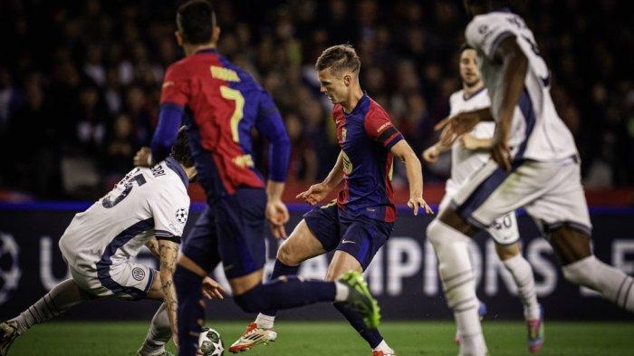 IMBANG - Hasil semifinal Liga Champions 2024-2025 leg pertama, Barcelona dan Inter Milan bermain imbang 3-3 dalam laga di Estadi Olimpic Companys, Rabu (30/4/2025) atau Kamis dini hari WIB.