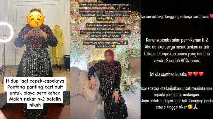 Viral seorang wanita membatalkan pernikahan H-2 acara. Video viral itu dibagikan oleh akun Tiktok @nameera.mua.