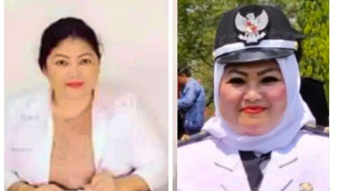 Penampilan Bidan Zainab, Dulu Gagah saat Jabat Lurah, Kini Lesu Usai Dipecat hingga Pakai Baju Tahanan. (Tribun-medan.com)