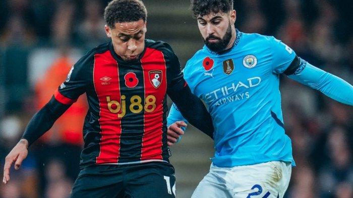 Manchester City telan kekalahan atas Bournemouth dengan skor 1-2 pekan ke-10 Liga Inggris 2024-2025