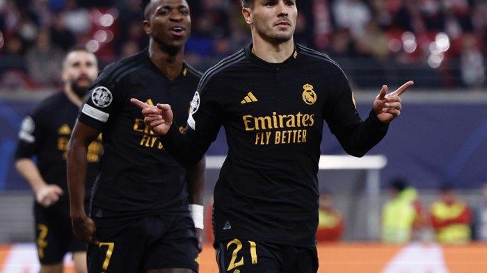 Real Madrid hanya menang tipis 1-0 saat menyambangi markas RB Leipzig di Red Bull Arena pada Rabu (14/2/2024) dinihari WIB. Gol semata wayang itu dicetak oleh Brahim Diaz di babak kedua pada menit ke-48.