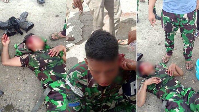 Bentrok antara sejumlah oknum Brimob dengan TNI AL di Sorong, Papua, Minggu (14/4/2024). Anggota TNI AL dan Personel Batalion B Pelopor Brimob Polda Papua Barat itu terlibat bentrok di Pelabuhan Sorong, Kota Sorong, Papua Barat Daya. (Tangkapan Layar Video)