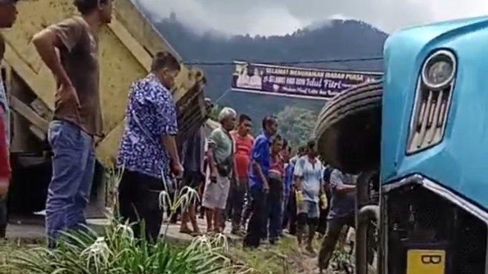 Bus alami lakalantas di Kecamatan Lumban Julu, pihak kepolisian sebut ada dua korban pada Jumat (17/5/2024) 