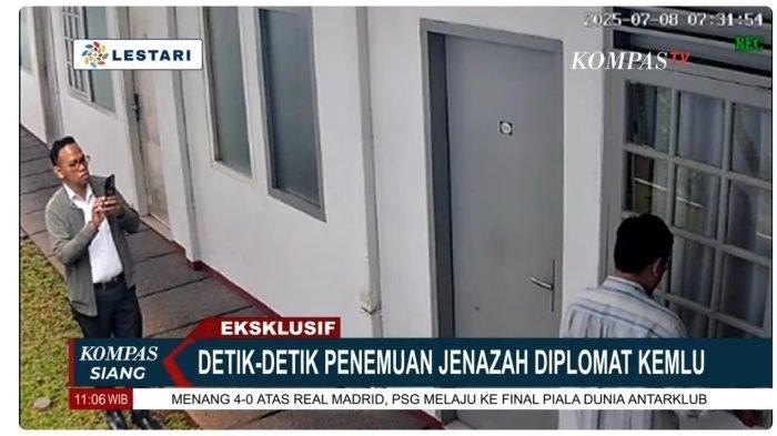 REKAMAN: CCTV: Terkuak dari CCTV sesudah dan sebelum Diplomat muda ahli Kementerian Luar Negeri (Kemlu) Arya Daru Pangayunan ditemukan tewas di dalam kamar indekosnya di Menteng, Jakarta Pusat, Selasa (8/7/2025).
