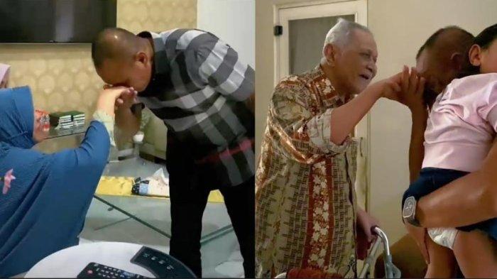 Calon Gubernur Sumatera Utara nomor urut 2, Edy Rahmayadi sungkem ke ibunda kandung dan mertua sehari jelang pencoblosan Pilkada serentak 2024, Selasa (26/11/2024).