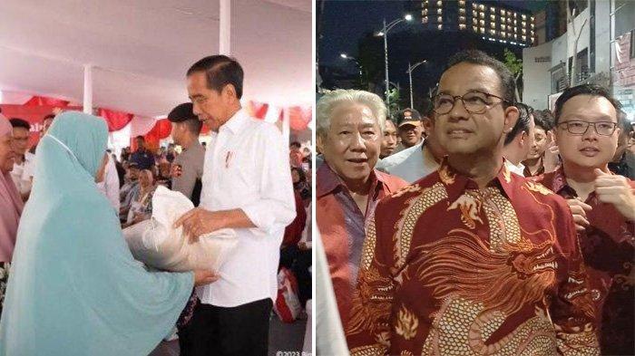 Capres Anies Baswedan dan Presiden Jokowi bagikan Bansos