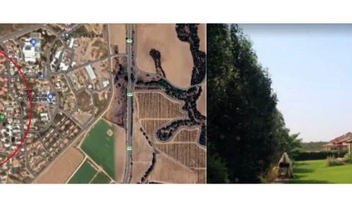 Citra satelit Be'eri menunjukkan bangunan yang sesuai dengan gaya rumah pada foto yang diambil di dekatnya dan ditampilkan di GooglePhotosphere. (google)