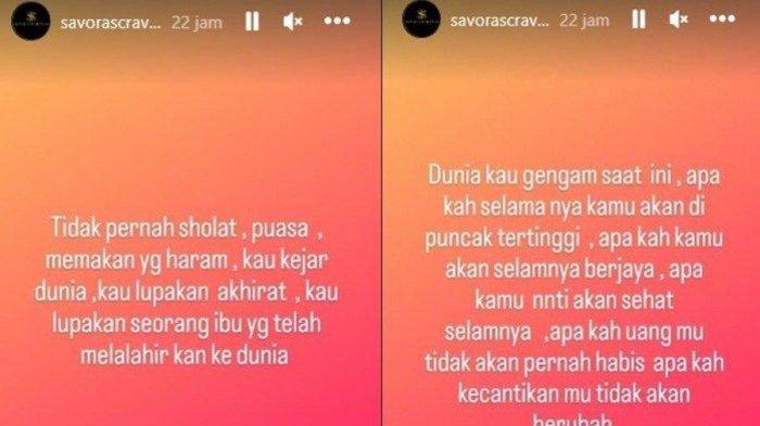 Curhatan ibu Sandrinna Michelle (Instagram)