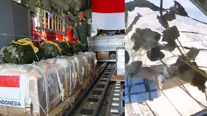 Pesawat TNI AU Lolos Melintasi Wilayah Israel dan Terjunkan 20 Paket Bantuan ke Gaza Lewat Udara