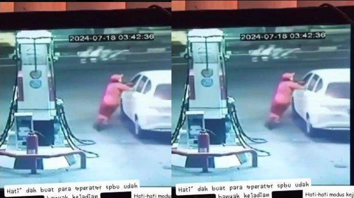 DETIK-DETIK Petugas SPBU Terseret Mobil Kabur usai Isi BBM Rp300 Ribu, Korban Jatuh di Jalanan