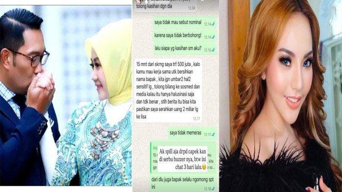DITAWARI MILIARAN RUPIAH - Kolase tangkapan layar instagram Lisa Mariana, Sabtu (29/3/2025). Lisa ngaku ditawari Rp2,5 M jika mau pulihkan nama baik Ridwan Kamil.