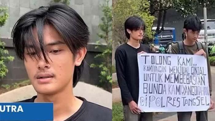 MAU JUAL GINJAL: Tangkapan layar kakak adik Farrel dan Nayaka nekat melakukan aksi jual ginjal di Bundaran HI pada Kamis (20/3/2025). Bukan tanpa alasan, Farrel dan Nayaka rela menjual organ tubuhnya itu demi mendapatkan sejumlah uang untuk membebaskan sang ibu yang kini dipenjara.
