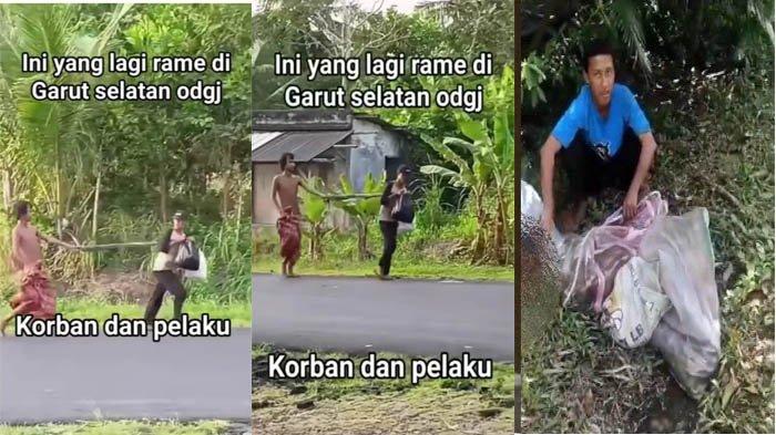 Detik-detik pelaku mutilasi korban di jalan lintas Garut Jawa Barat terekam. Video pelaku Erus mengikat dan menarik korban di jalan raya tersebar di media sosial. 