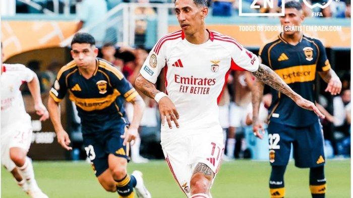 IMBANG - Pemain Benfica Angel Di Maria berhasil melakukan tendangan penalti dengan mulus saat lawan Boca Junior. Dalam laga itu, Boca Junior ditahan imbang Benfica pada laga perdana penyisihan grup Piala Dunia Klub 2025