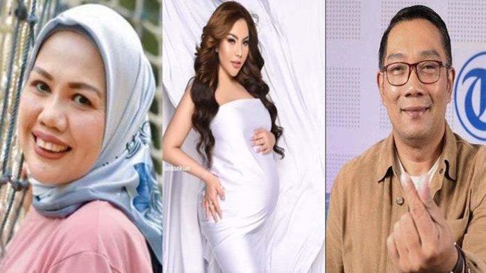 TAHU SEJAK 2021: Kolase foto Elly Sugigi, Lisa Mariana, dan Ridwan Kamil. Elly Sugigi ngaku tahu hubungan Ridwan Kamil dengan Lisa Mariana sejak 2021 tapi memlilh bungkam