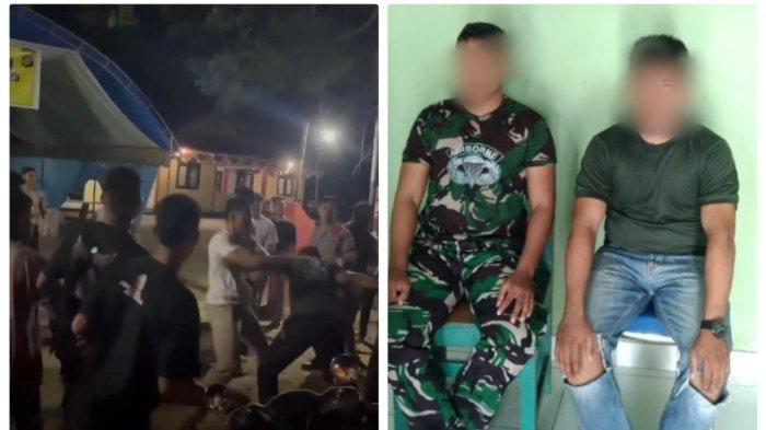 DUA ANGGOTA TNI DITAHAN: Serda Ambo Nasir bertugas di Den Intel Korem Palu dan Pratu Rendi bertugas di Kodim Kendari diduga terlibat pengeroyokan bersama warga terhadap tiga anggota Polisi di lingkungan Kantor Polsek Tiworo Tengah, Kabupaten Muna Barat, Sulawesi Tenggara, pada malam takbiran, Senin (31/3/2025). (Istimewa)