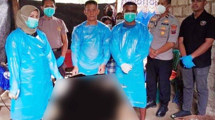 Kasubbid Dokpol Bid Dokkes Polda NTT, AKBP dr. Edi Syahputra Hasibuan bersama Briptu Dian Nofitasari Umbunay dan Briptu Saint Valenthino Tefnai saat melakukan eksehumasi dan otopsi jenazah MGO alias Maria. Tersangka YO alias Sintus (54), seorang guru di Desa Inbate, Kecamatan Bikomi Nilulat, Kabupaten Timor Tengah Utara (TTU), tega menganiaya pasangannya MGO alias Maria. Akibat penganiayaan yang dialami korban pada awal Desember 2023 lalu, korban meninggal dunia yang sempat dirawat di Puskesmas Inbate dan dirujuk ke RSUD Kefamenanu, Kabupaten TTU. (Istimewa)