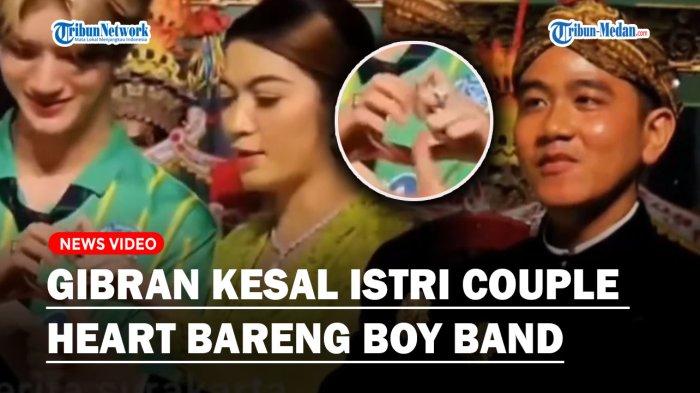 Ekspresi Wali Kota Solo Gibran Rakabuming Raka saat foto bersama dengan member boy group Korea Selatan, Xodiac menjadi sorotan publik.