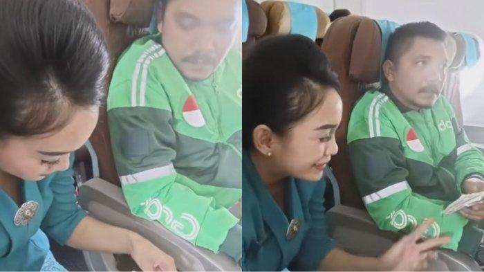 Viral pria berjaket ojol naik pesawat dari Medan ke Yogyakarta demi mengambil pesanan pelanggannya.