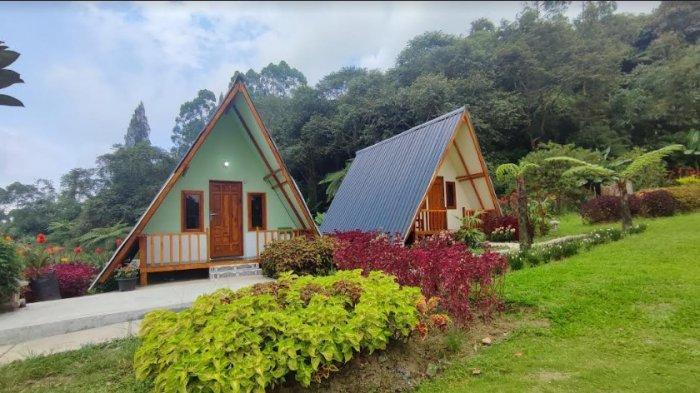 Fasilitas berupa villa yang disediakan oleh pengelola Lentera Camping Ground, yang berada di Danau Lau Kawar, di Kecamatan Namanteran, Kabupaten Karo. (TRIBUN MEDAN/MUHAMMAD NASRUL)