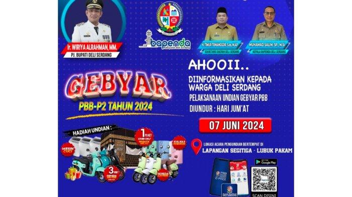 Flyer Gebyar PBB Berhadiah milik Pemkab Deli Serdang