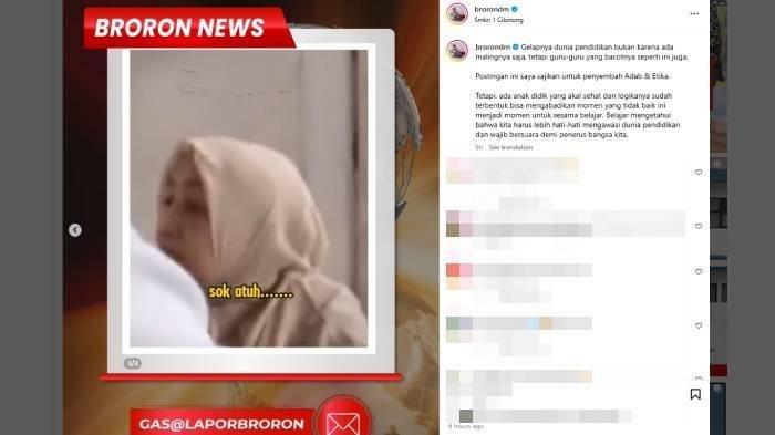 GURU BICARA KASAR - Viral di media sosial seorang guru SMK di Cibinong Bogor marah-marah soal uang pungutan sekolah. Ia juga mengancam siswanya