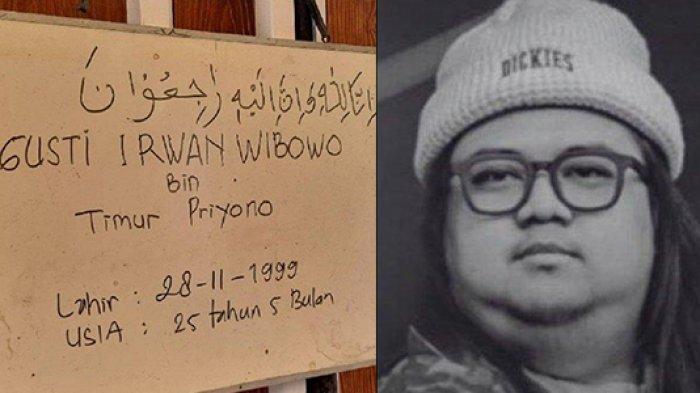 GUSTIWIW MENINGGAL - Kolase foto Gustiwiw dan papan pengumuman meninggalnya diambil dari Instagram @gustiwiw. Gustiwiw meninggal dunia di usia 26 tahun