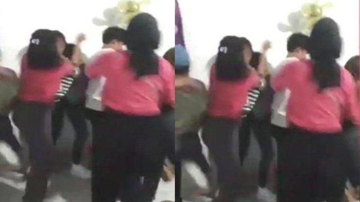 Ganas Emak-emak Keroyok Wanita Muda di Makassar, Korban Sampai Bersimpuh di Lantai, Videonya Viral