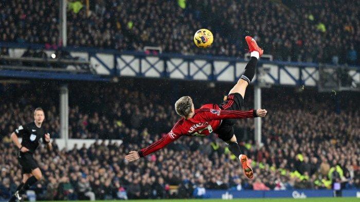 Alejandro Garnacho cetak gol salto di laga Everton vs Man United Liga Inggris