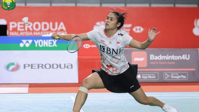  Tunggal putri Indonesia, Gregoria Mariska Tunjung harus puas sebagai runner-up usai takluk dari wakil Jepang, Akane Yamaguchi di partai final Malaysia Masters 2023, Minggu (28/5/2023).