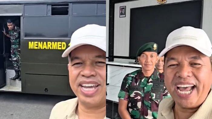 DIHADIRI GUBERNUR: Gubernur Jawa Barat Dedi Mulyadi hadir dalam pembukaan pendidikan militer pertama di Kabupaten Purwakarta, Jawa Barat, pada Kamis (1/5/2025).