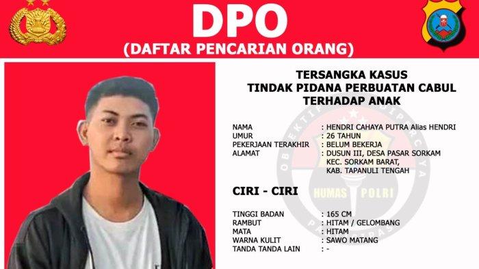 Tersangka HCP alias Hendri (26) warga dusun III pasar Sorkam Tapteng yang sempat jadi Buronan Polres Tapteng dalam kasus pencabulan.