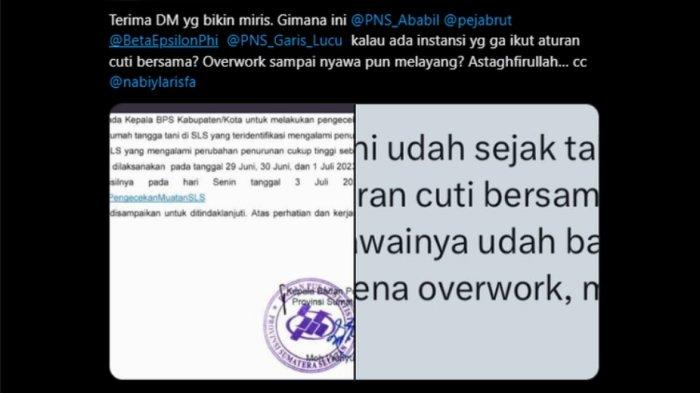 Surat edaran BPS Sumatera Selatan.