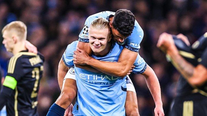 Penyerang Man City, Erling Haaland cetak gol akrobatik saat melawan Sparta Praha di Liga Champions 2024-2025