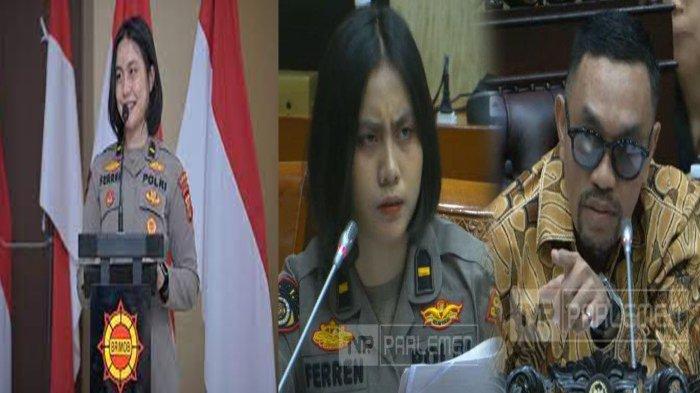 POLWAN FERREN: Sosok Polwan bernama Ipda Ferren Azzahra Putri menjadi sorotan Anggota DPR RI Ahmad Sahroni. Ahmad Sahroni marah lantaran Ipda Ferren menyebut bahwa siswa bintara bernama Valyano Boni Raphael mengalami gangguan kejiwaan. (Screenshot TV Parlemen)
