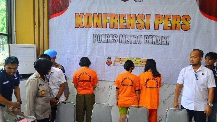 TIGA TERSANGKA: Juhariah alias J tega membunuh suaminya bersama anaknya, Silvia Nur Alfiani (SNA) dan pacar anaknya bernama Hagistiko Pramada (HP). (TribunBekasi/Muhammad Azzam)