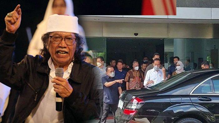 PRESIDEN JOKOWI JENGUK CAK NUN: Presiden Joko Widodo saat meninggalkan akan masuk ke dalam mobil usai menjenguk budayawan dan cendekiawan muslim Emha Aiunun Najib atau sering dipanggil Cak Nun di RSUP dr Sardjito Yogyakarta. (KOMPAS.COM/YUSTINUS WIJAYA KUSUMA)