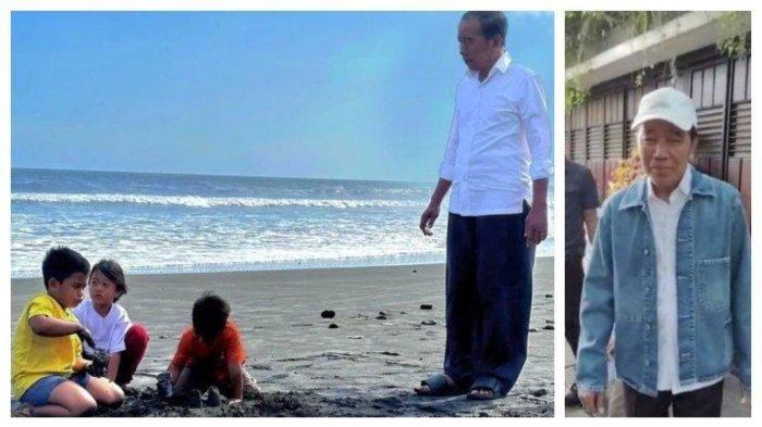 JOKOWI LIBURAN - Presiden ke-7 RI Jokowi saat bermain dengan cucu-cucunya di sebuah pantai. Momen menyenangkan itu dibagikan Jokowi di akun Instagram miliknya pada Kamis (3/7/2025). Jokowi mengungkapkan kondisi dirinya sehat dalam pemulihan alergi kulit saat ditemui di Jalan Kutai Utara, Kelurahan Sumber, Kecamatan Banjarsari, Kota Solo, Jawa Tengah (Jateng), pada Kamis (26/6/2025) sebelum berangkat liburan bersama cucu.