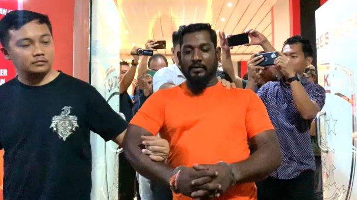 Jai Sanker alias Rakes, preman yang ancam bunuh jurnalis saat digelandang ke rumah tahanan polisi (RTP) Polrestabes Medan