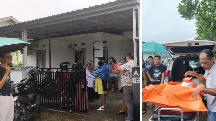 PEMBUNUHAN WAKEPSEK - Jasad Juniwarti Wakil Kepsek SMPN 4 Seberang Taluk dievakuasi dari rumahnya ke RS Bhayangkara Pekanbaru menggunakan ambulans, Senin (24/2/2025)