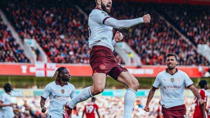 Bek Man City, Josko Gvardiol cetak gol ke gawang Nottingham Forest