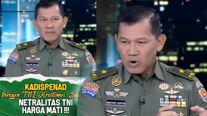 KADISPENAD Brigjen TNI Kristomei Sianturi menegaskan bahwa TNI tetap memegang teguh netralitas dalam menghadapi Pemilu 2024. (TikTok)