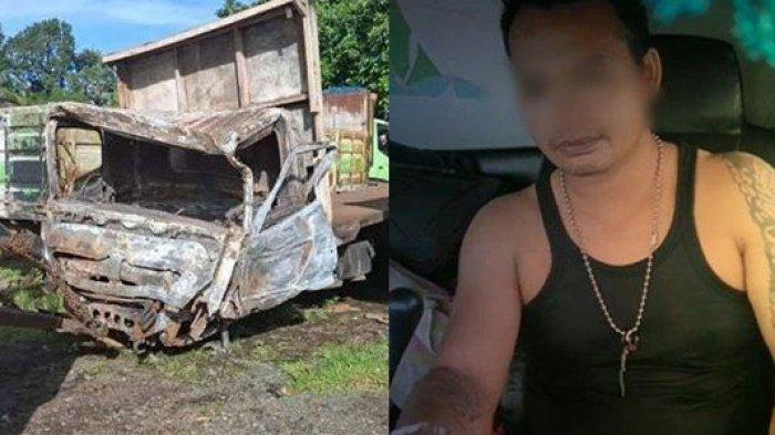 KELAKUAN SOPIR BENDI: Penampakan mobil-mobil yang terlibat tabrakan beruntun di Gerbang Tol Ciawi, Kota Bogor, Selasa (4/2/2025) (kiri) dan Bendi sopir pemicu kecelakaan. Ternyata Bendi kerap ngonten sambil bikin nyetir.