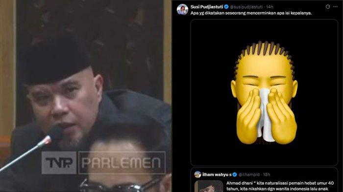 KONTROVERSI AHMAD DHANI - Momen Ahmad Dhani memberikan saran kepada PSSI untuk menaturalisasi pemain asing lalu menjodohkannya dengan wanita Indonesia di rapat bersama pada Rabu (5/3/2025). Mantan Menteri Kelautan dan Perikanan Susi Pudjiastuti pun mengomentari usulan itu.